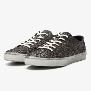 Limited Men’s Size 8 Saint Laurent Glittery Low-top Dirty Sneakers In Black